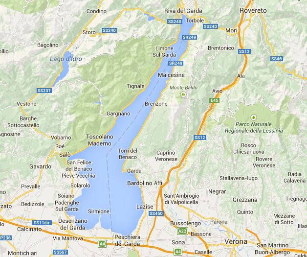 Mappa del lago di Garda