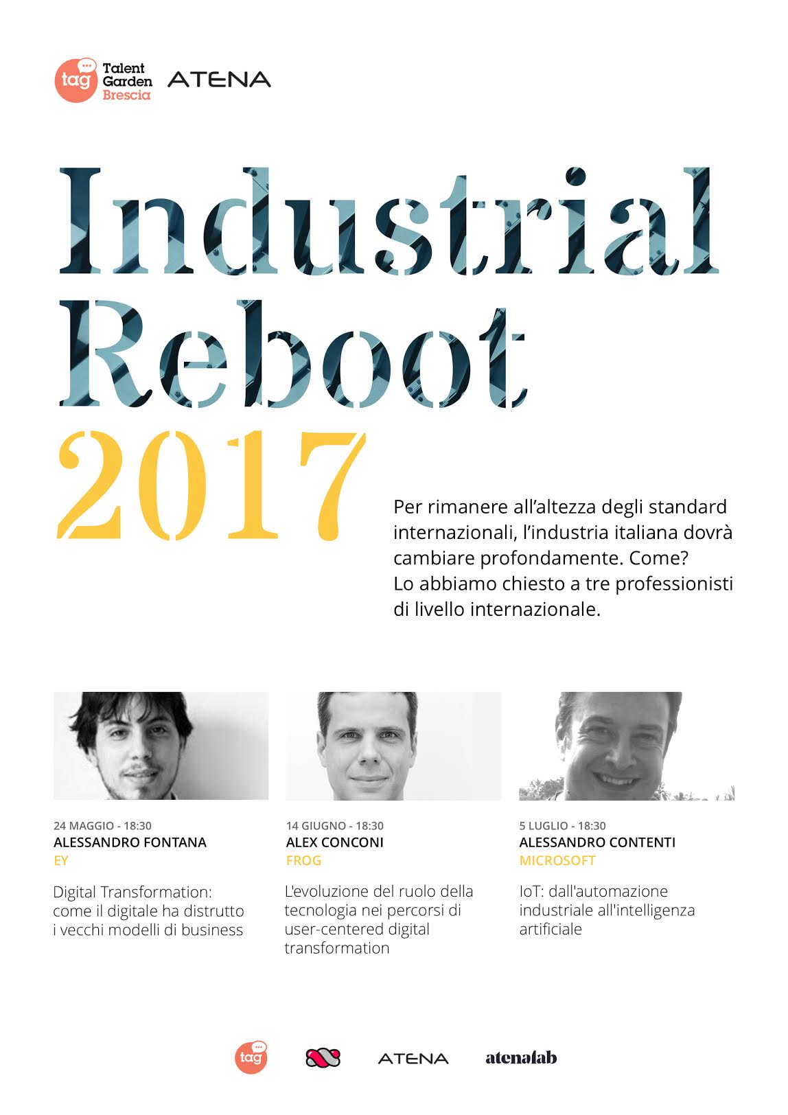 Industrial reboot, un ciclo di eventi promosso da Atena Spa, Talent Garden e Gummy Industries