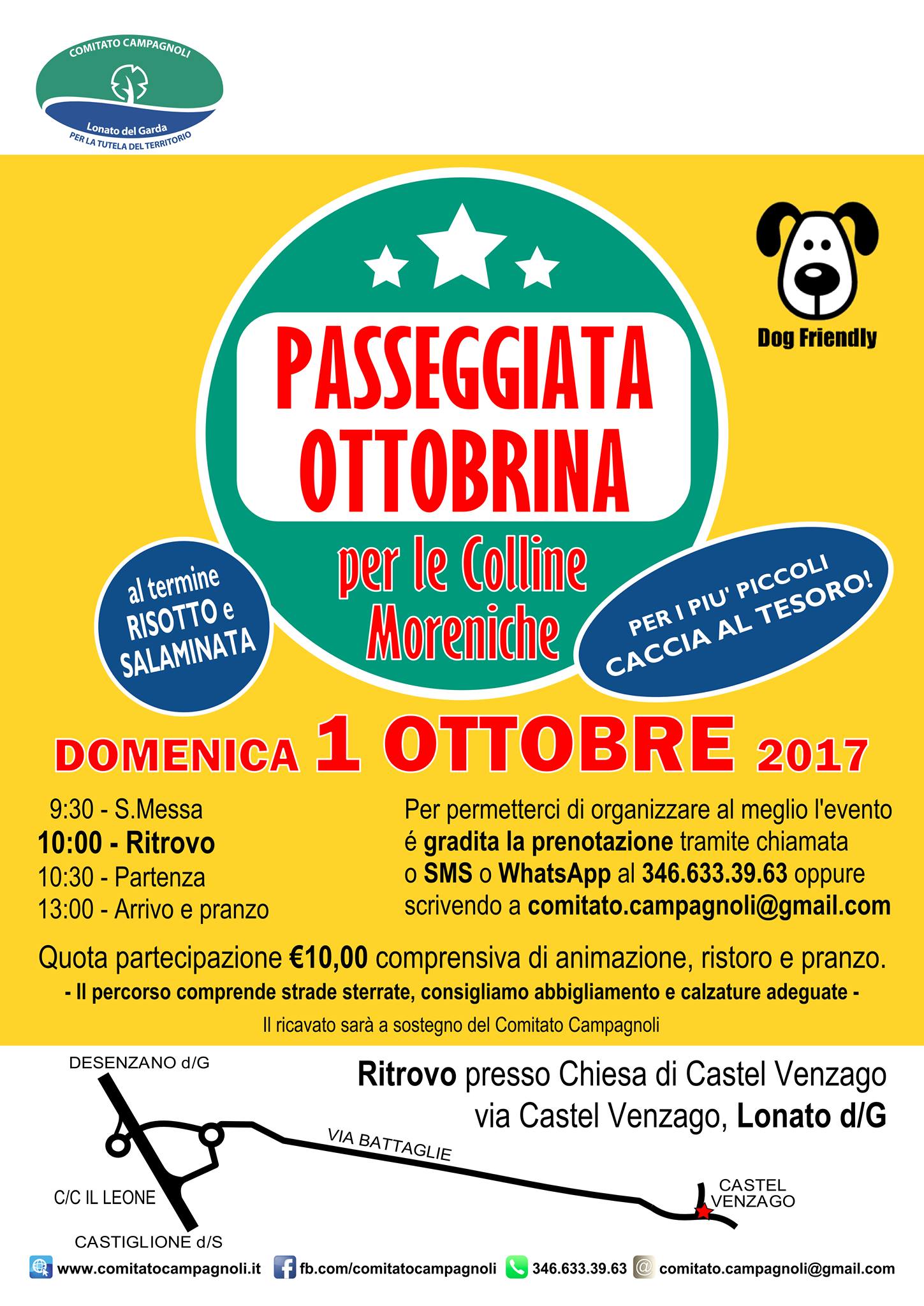 Il depliant della passeggiata ecologica contro la contestata centrale a biogas di Lonato