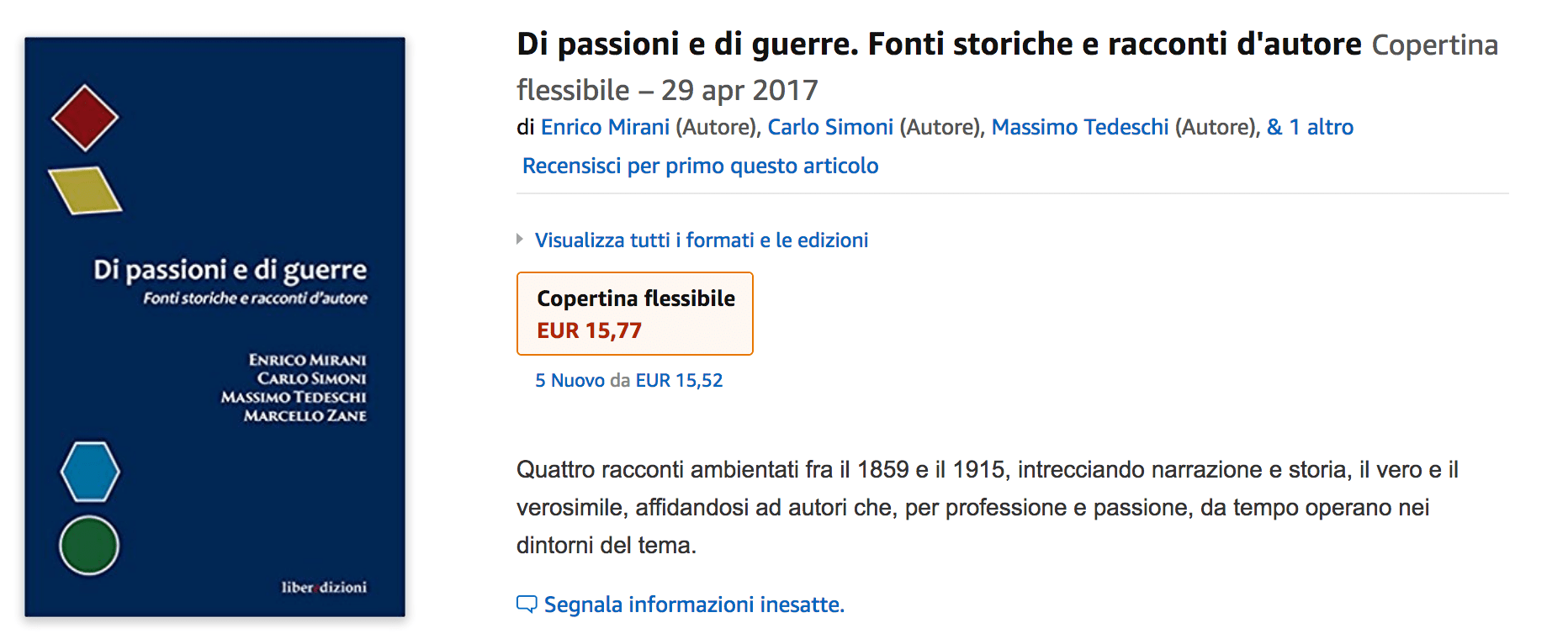 Libro Zane, Tedeschi, Simoni e Mirani