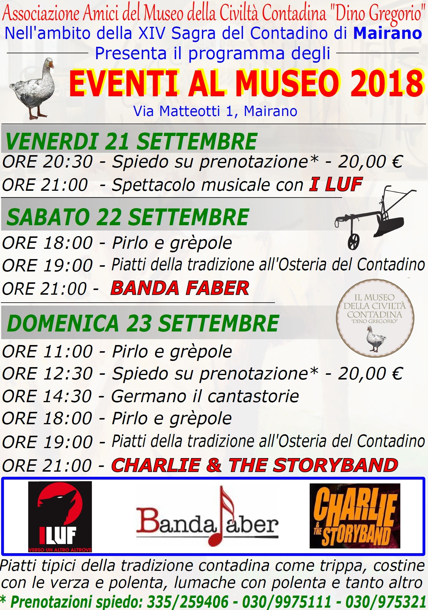 Il calendario completo degli eventi della Sagra del contadino di Mairano