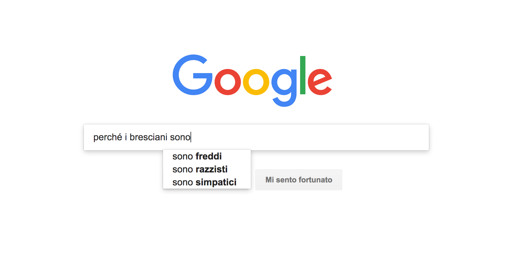 "Perché i bresciani sono", la ricerca su Google