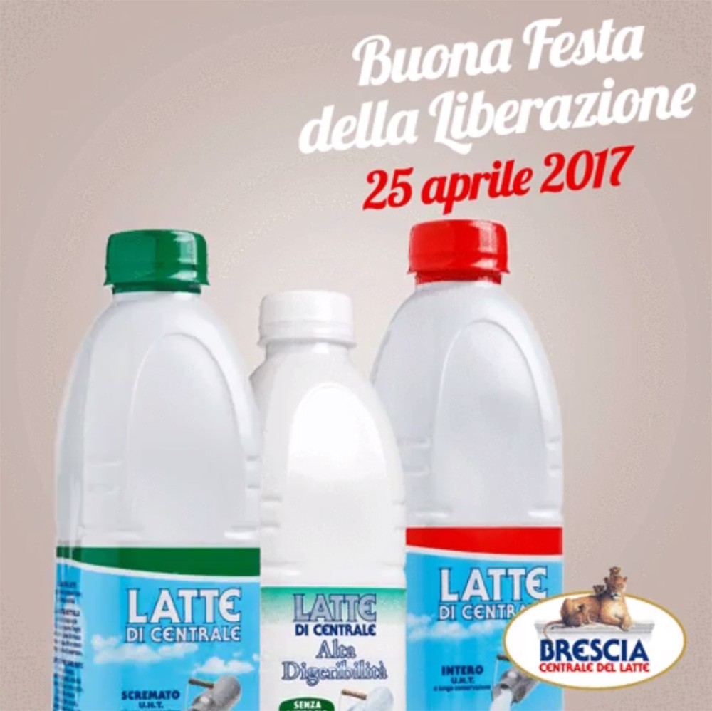 Centrale del latte festeggia il 25 aprile  e la destra estrema se la prende nel nome del fascismo