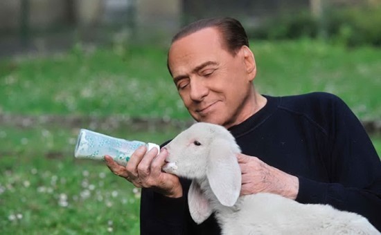 Berlusconi allatta l’agnello, il video è del bresciano Zanotti