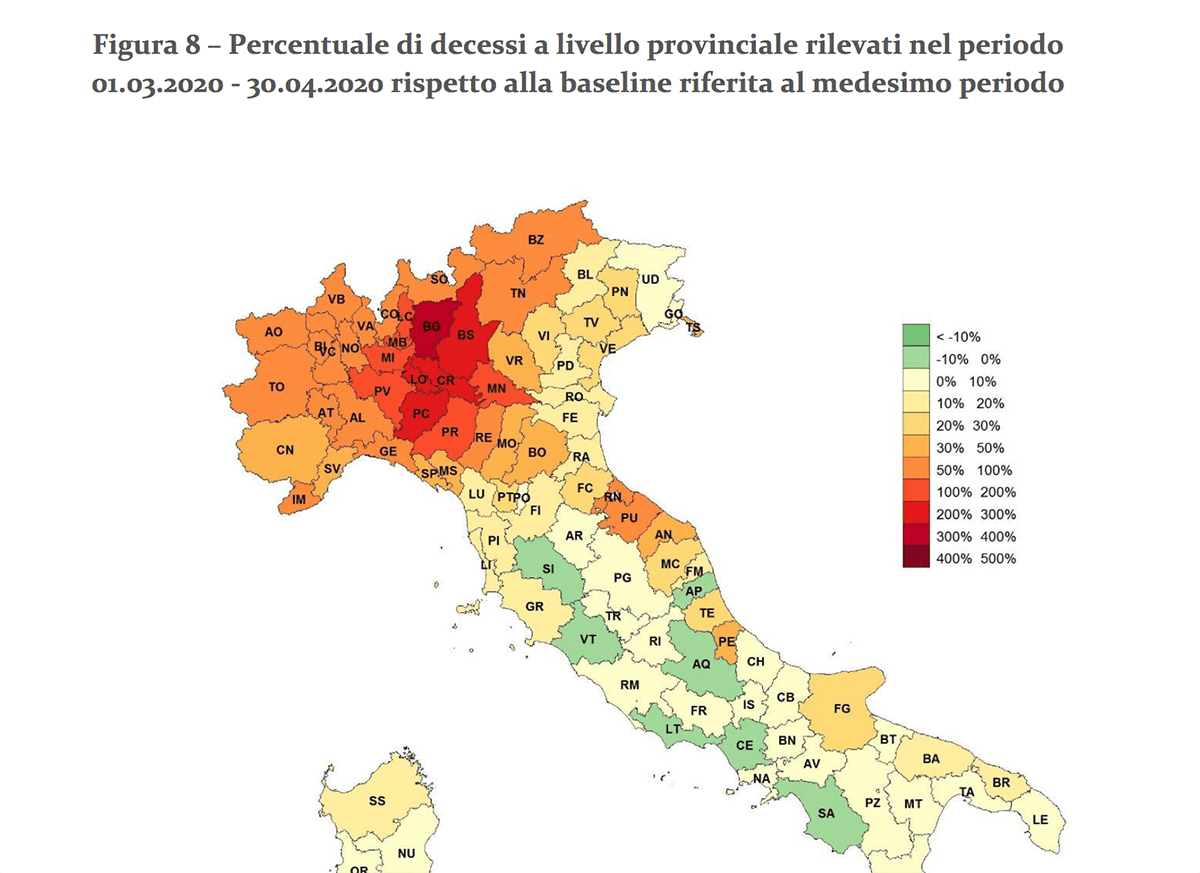 🔴🔴🔴 CORONAVIRUS, dati Inps: nel Bresciano mortalità cresciuta tra il 200% e il 300% | LA MAPPA DELL’EVOLUZIONE