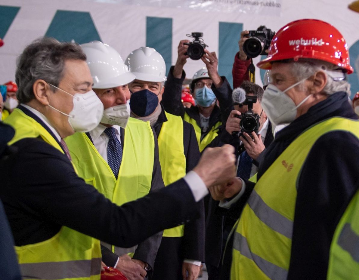 Webuild, Draghi visita i cantieri del Terzo Valico dei Giovi