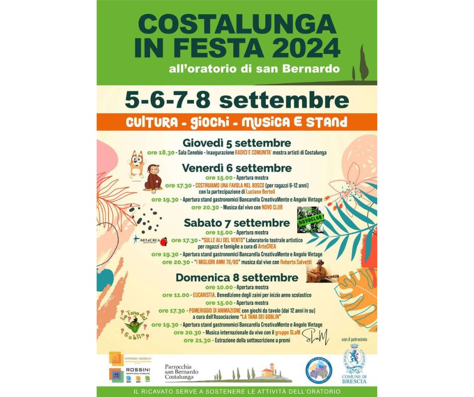 ▼ Brescia, Costalunga in festa dal 5 all’8 settembre: ecco il programma