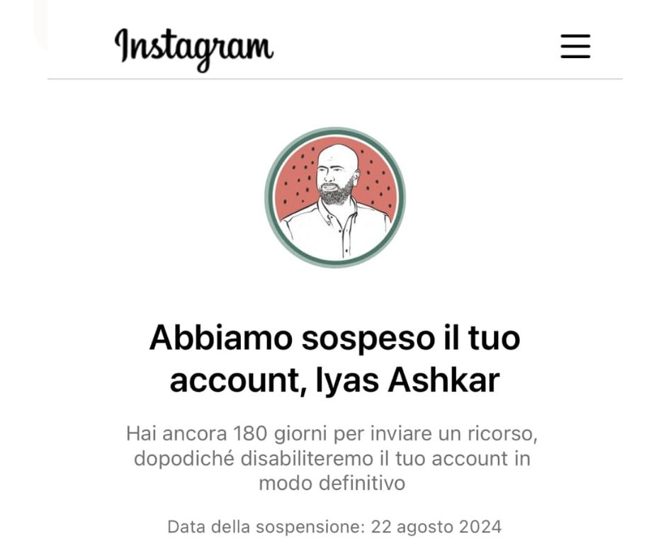 ▼ Post contro Israele, Instagram chiude il profilo del consigliere comunale Iyas Ashkar